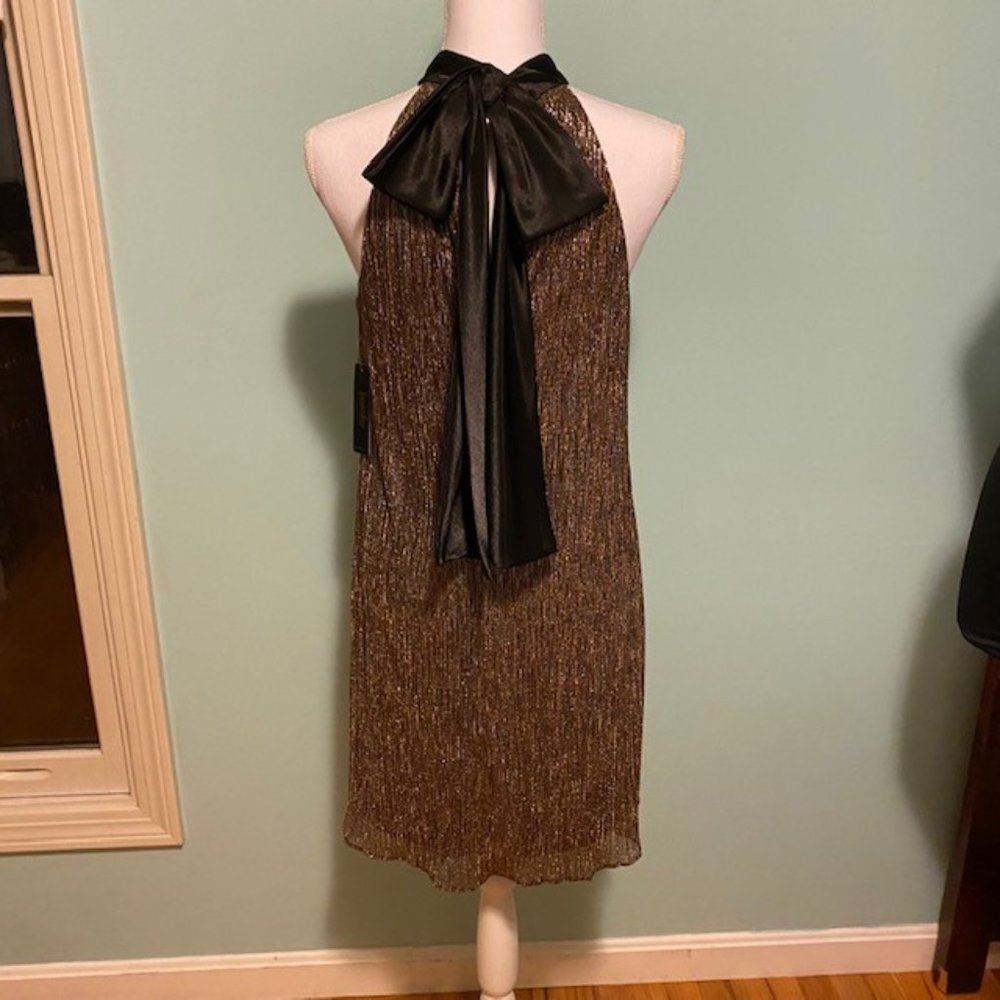 Laundry by Shelli Segal Gold Silver‎ Shift Dress, Size 6, NWT, FLAWLESS - Picture 6 of 16
